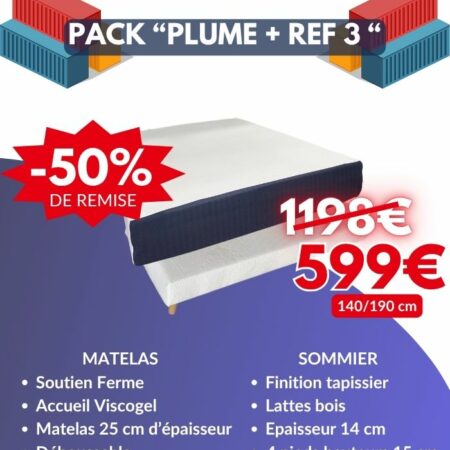 Pack "Plume + Ref 3" en 140 x 190 cm