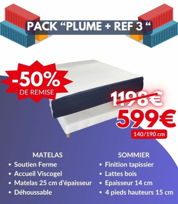 Pack "Plume + Ref 3" en 140 x 190 cm